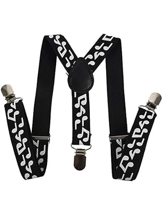 Black and White Music Printed Braces (2.5 cm)