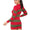 Women's Red and Green Stripe Knitted Long Dress Jumper