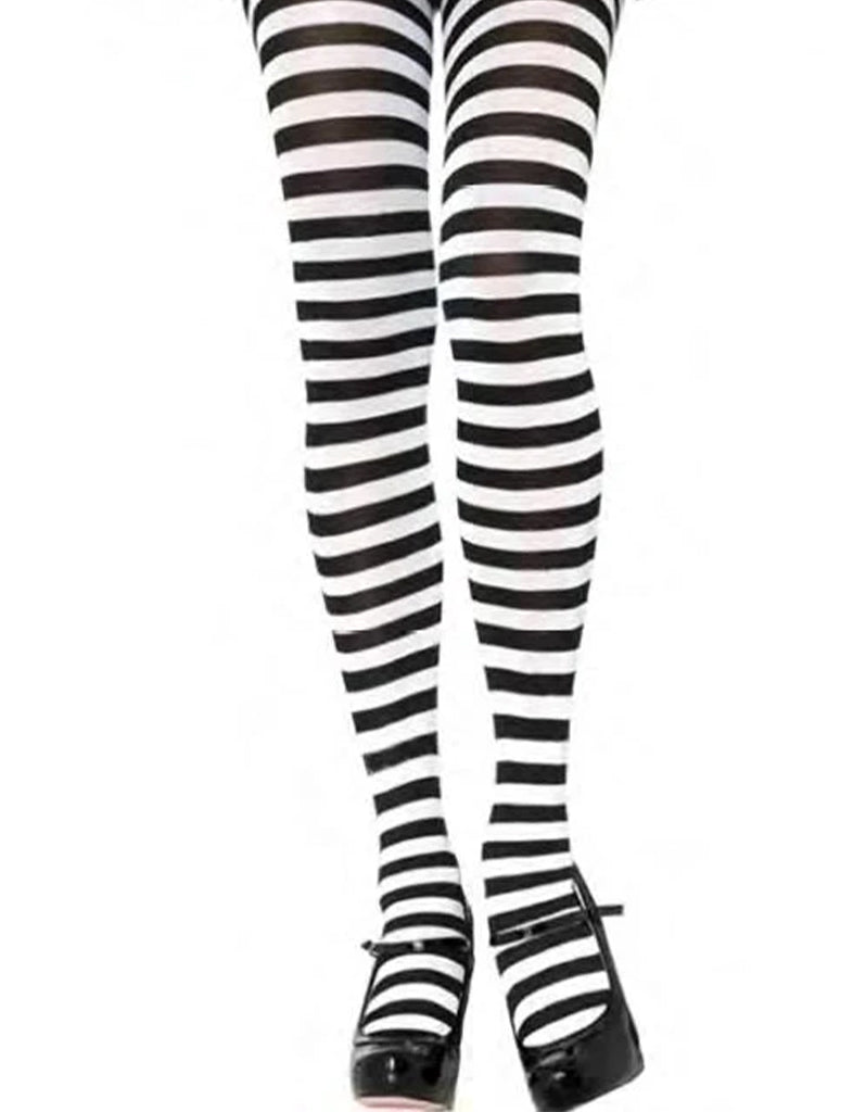 Adult Red and White Stripe Tights