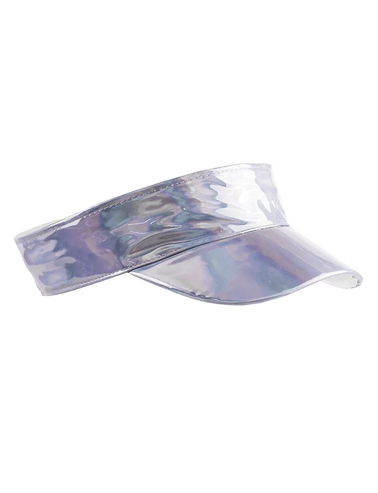 Adult Shiny Metallic Visor Baseball Hat silver