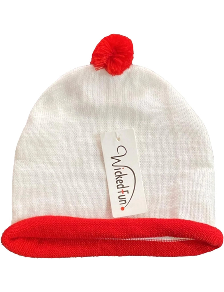 Knitted Red White Hat