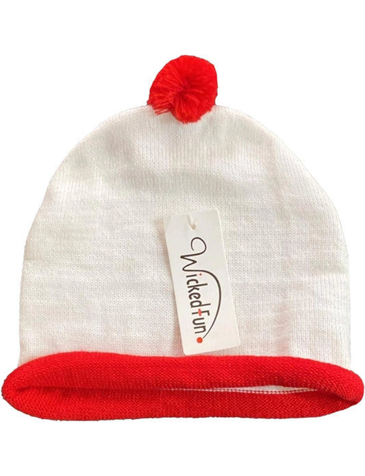 Knitted Red White Hat
