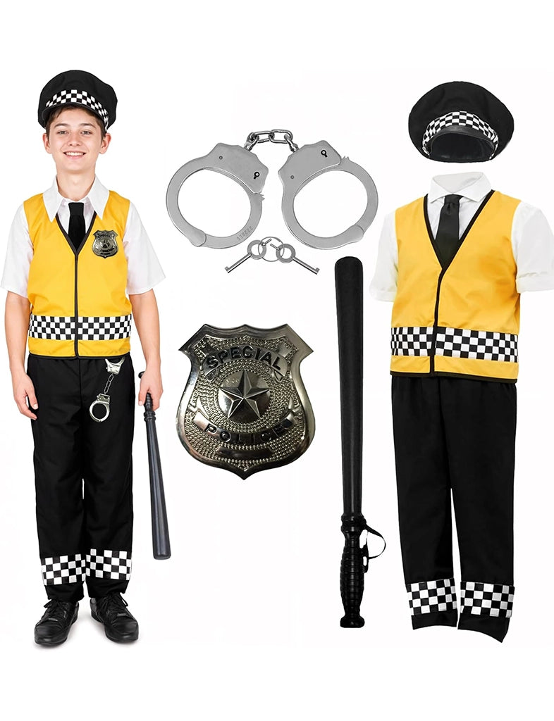  Boys Policeman Dress Up Fancy Dress Police Officer Role Play Set