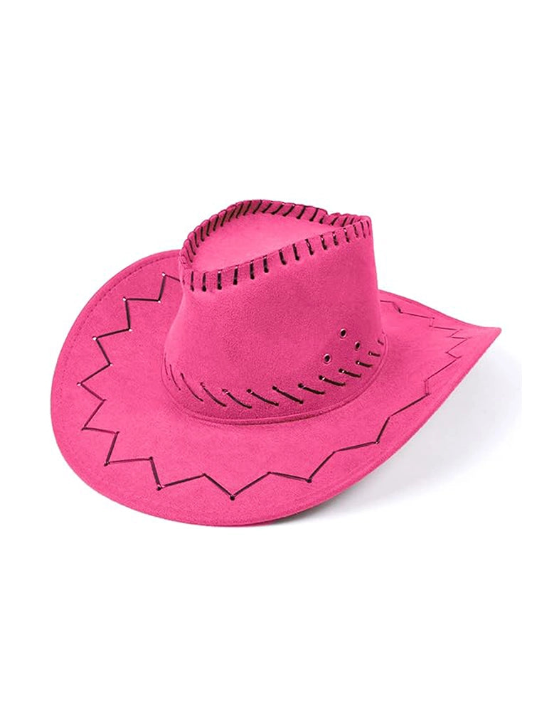 Unisex Leather Look Cowboy Hat pink