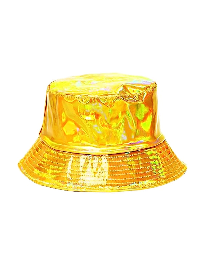 Adult Metallic Shiny Fisherman Bucket Hat golden