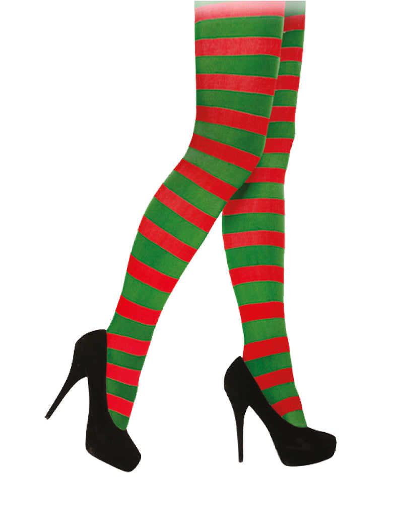 Adult Red and White Stripe Tights