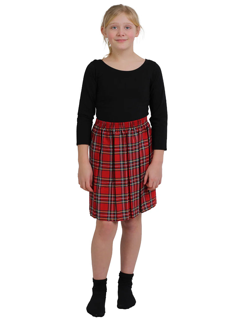 Girls Box Pleated Tartan Skirt