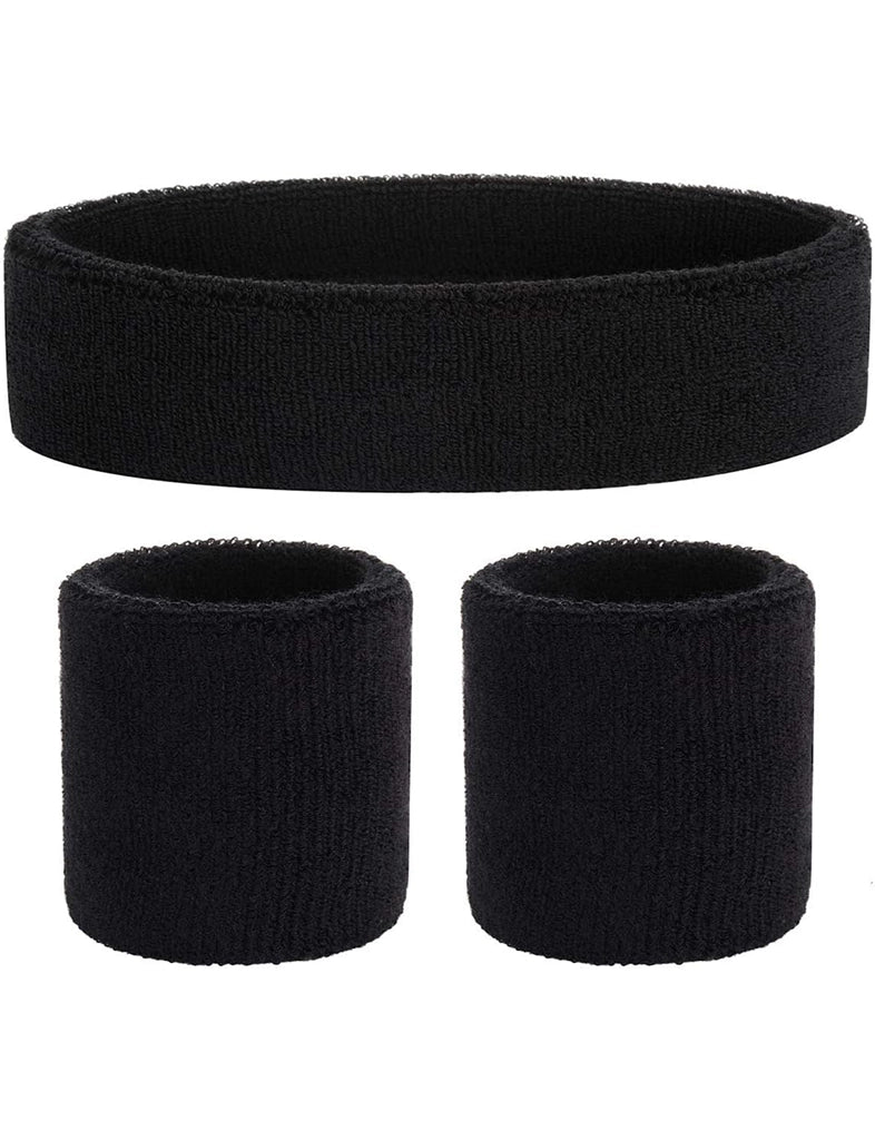 Ladies Gym Exercise Sports Neon Sweat Headband & Wristbands Set