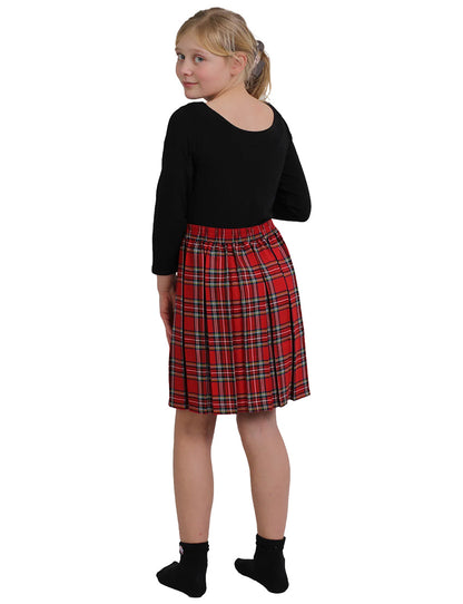 Girls Box Pleated Tartan Skirt