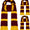 Unisex Wizard Marron Yellow Scarf For Adults And Kids pack 3