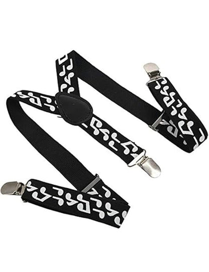 Black and White Music Printed Braces (2.5 cm)