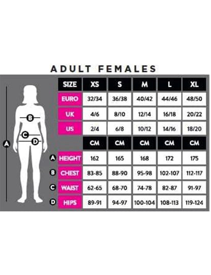 Women's Gangster Mafia Girl Costume size chart