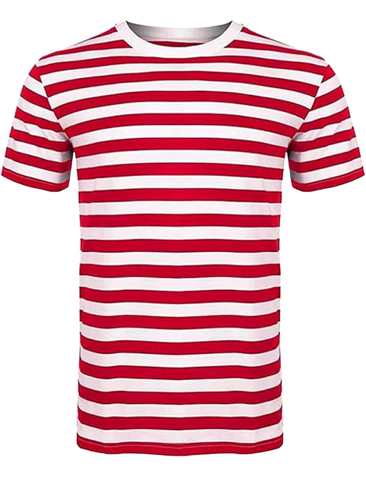 red and white striped t-shirt