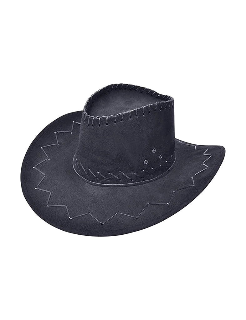 Unisex Leather Look Cowboy Hat black