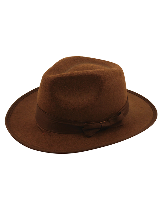 Unisex Foldable Brown Safari Indiana Jones-Style Fedora Jungle Explorer Hat adult