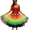 Ladies 3 Pcs 1980s Fancy Dress Rainbow Pride Set