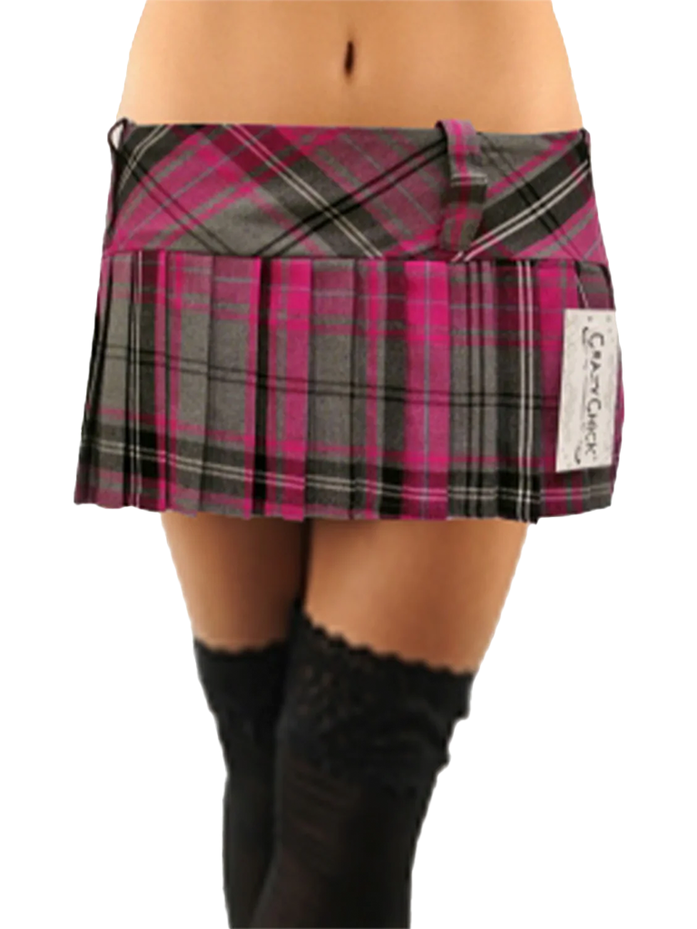 Crazy Chick Pleated Tartan Skirt (9 Inches)