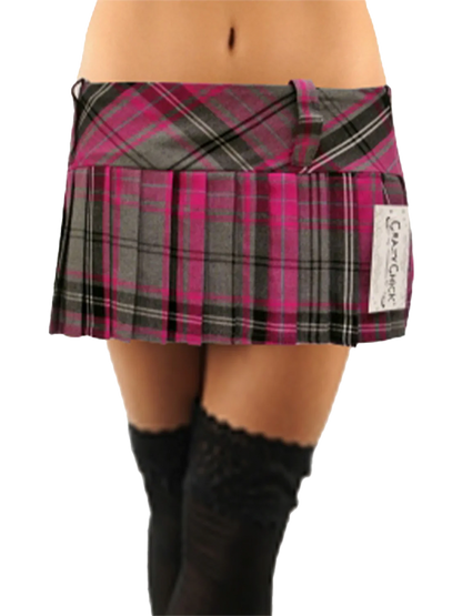 Crazy Chick Pleated Tartan Skirt (9 Inches)