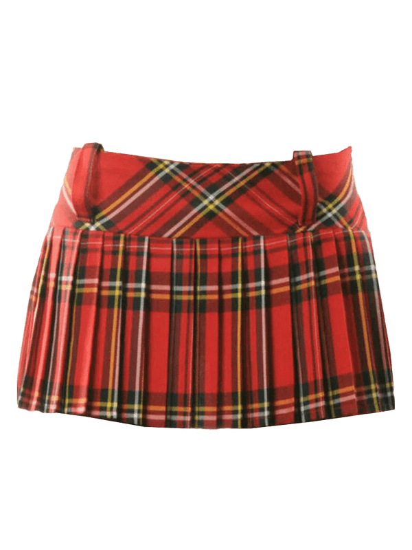 Crazy Chick Pleated Tartan Skirt (9 Inches) - thefancydress.co.uk