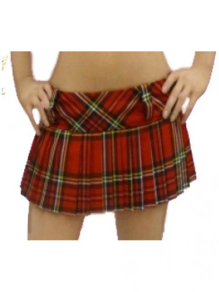 Crazy Chick Pleated Tartan Skirt (12 Inches) - thefancydress.co.uk