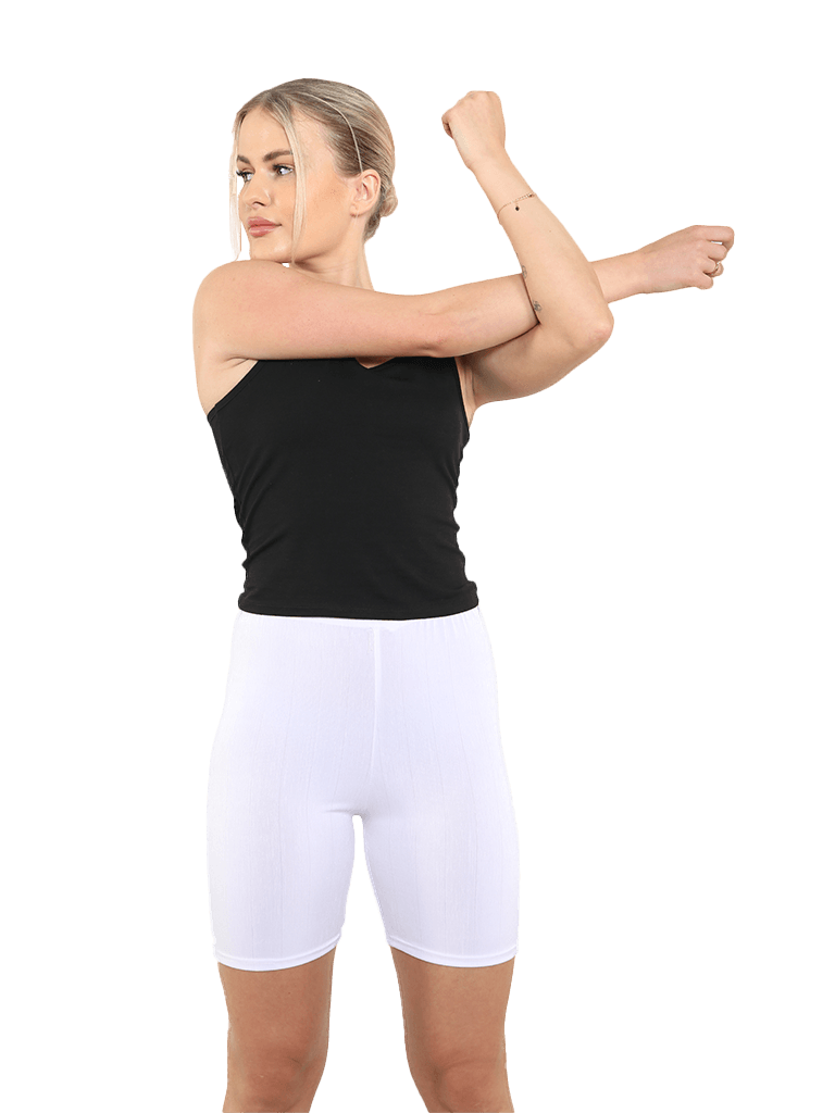 Ladies Over Knee Cotton Cycling Shorts - thefancydress.co.uk