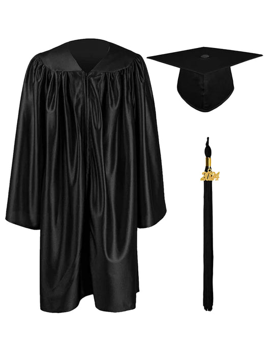 Girls Primary School Graduation Gown and Cap 2-Piece Set
