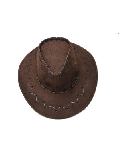 Unisex Leather Look Cowboy Hat brown