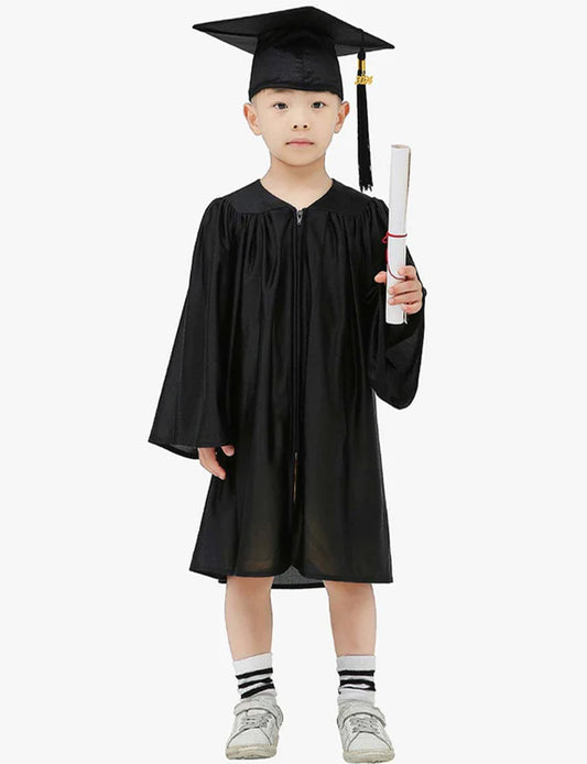 Girls Primary School Graduation Gown and Cap 2-Piece Set
