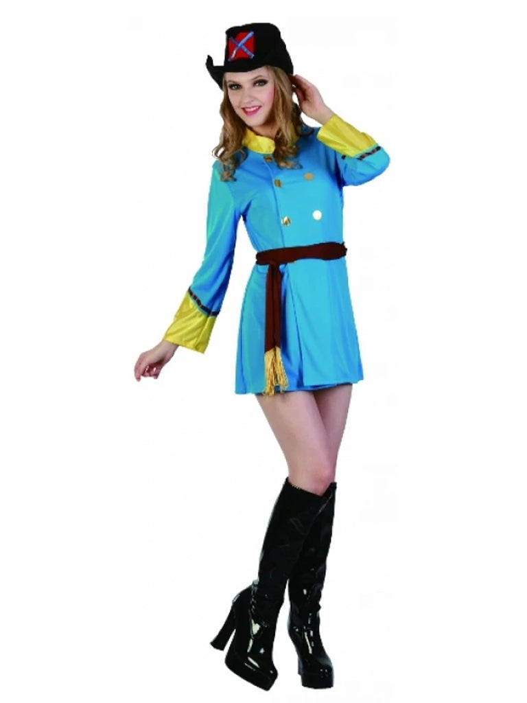 Women's Musketeers Cavalier Fancy Dress Costume blue