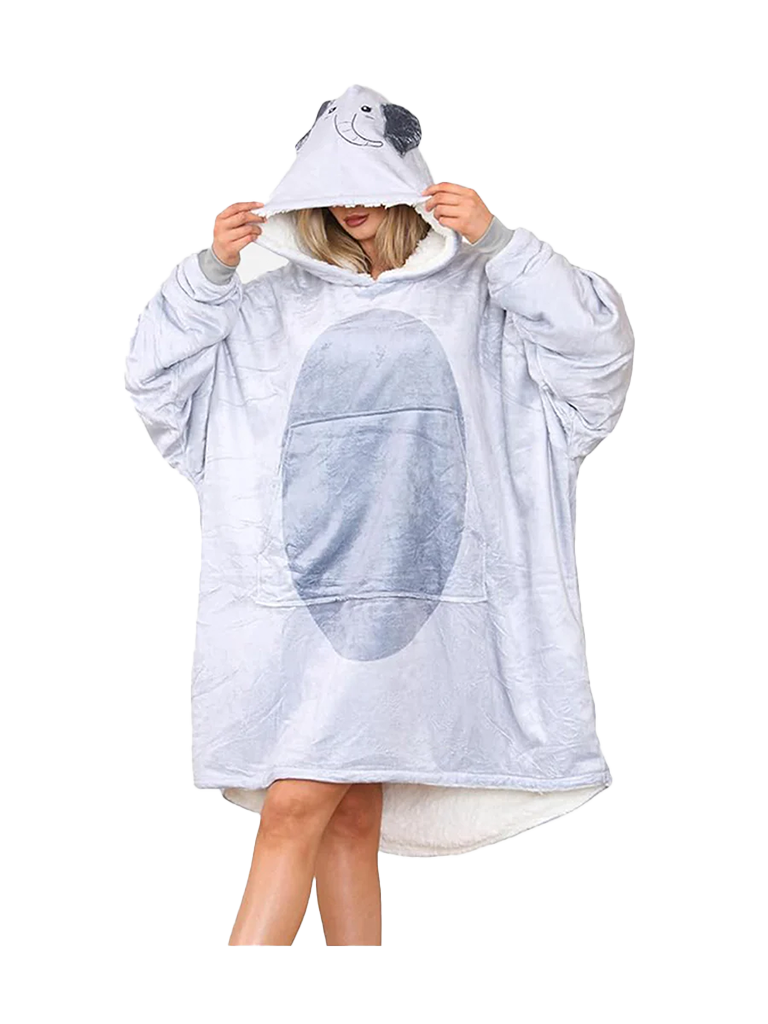 Adult Animal Face Hoodie Blanket