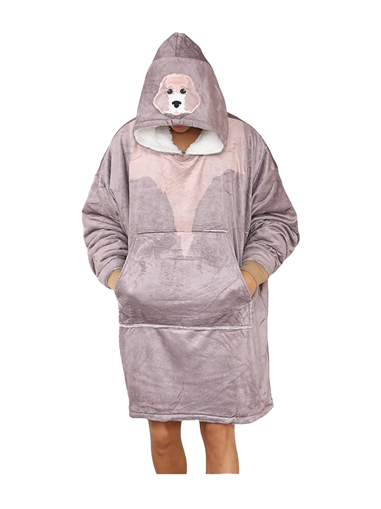 Adult Animal Face Hoodie Blanket