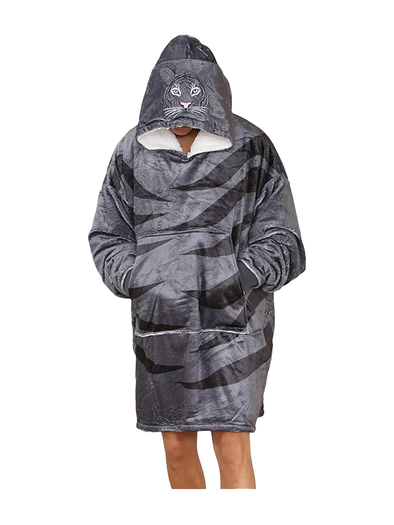 Adult Animal Face Hoodie Blanket