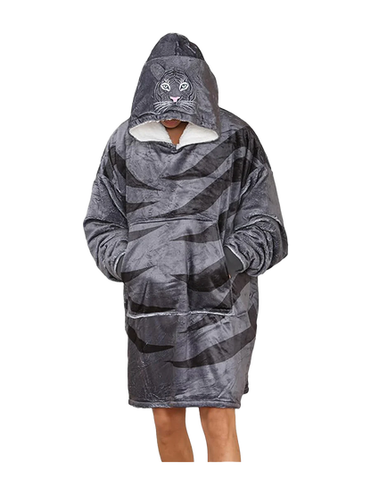 Adult Animal Face Hoodie Blanket