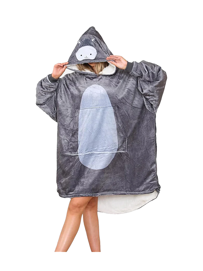 Adult Animal Face Hoodie Blanket