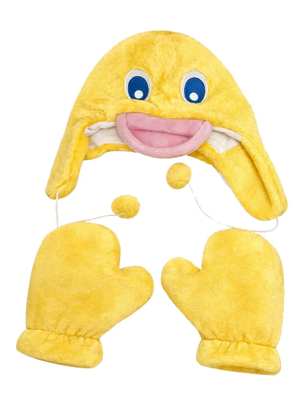 Winter Kids Cute Duck 2pc Set Of Hat And Gloves