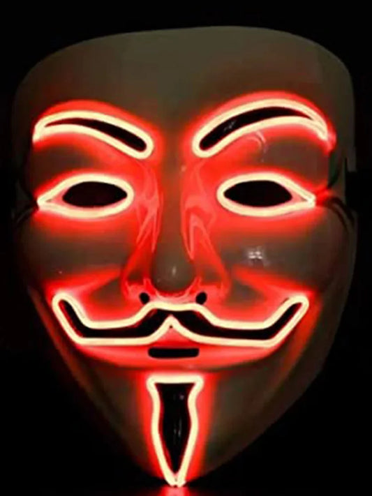 Anonymous Hacker-Vendetta Joker Masquerade Light-Up Face Masks orange