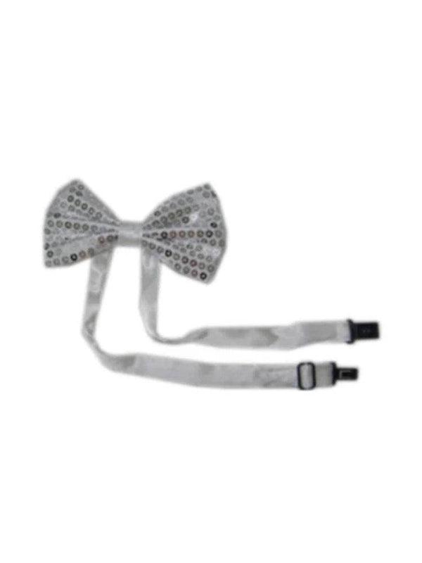 White Men's Sequin Wedding Festive Party Accessories Bow Tie 