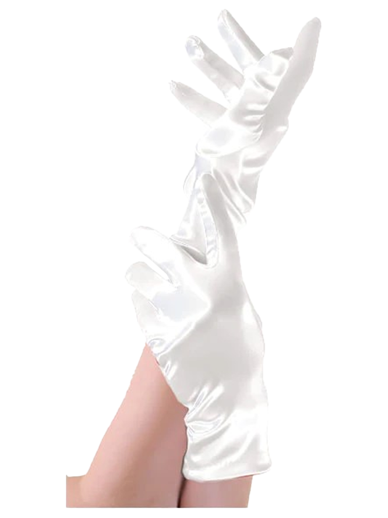 White Satin Gloves 1