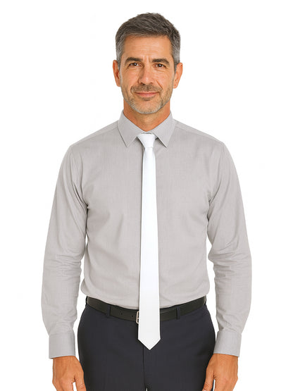 White Satin Plain Neck Ties