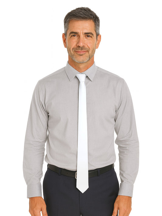 White Satin Plain Neck Ties