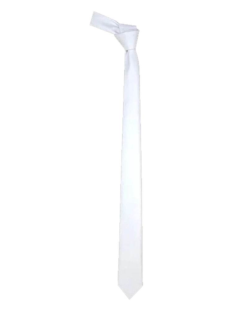 White Satin Plain Neck Ties