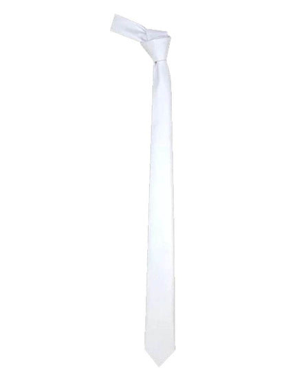 White Satin Plain Neck Ties
