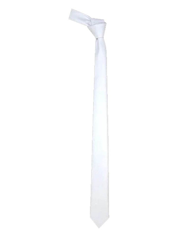 White Satin Plain Neck Ties