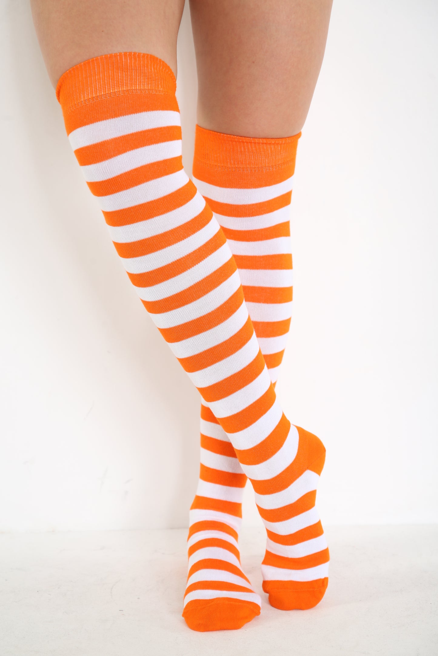 Crazy Chick Stripe OTK Socks