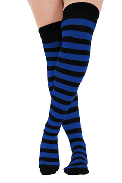 Striped Over The Knee Thigh High Socks