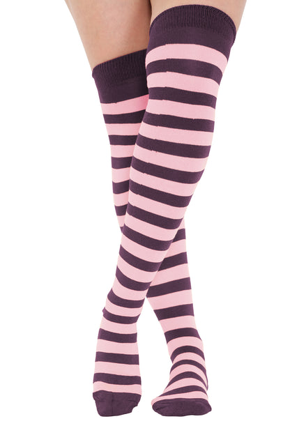 Crazy Chick Stripe OTK Socks