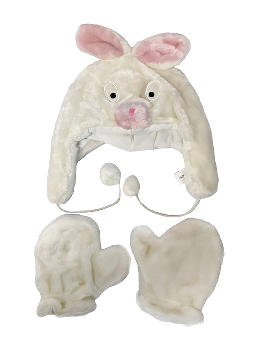 Winter Kids Cute Rabbit 2pc Set Of Hat And Gloves