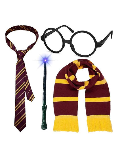 Wizard School Boy 4PC Costume Accessories Set - thefancydress.co.uk