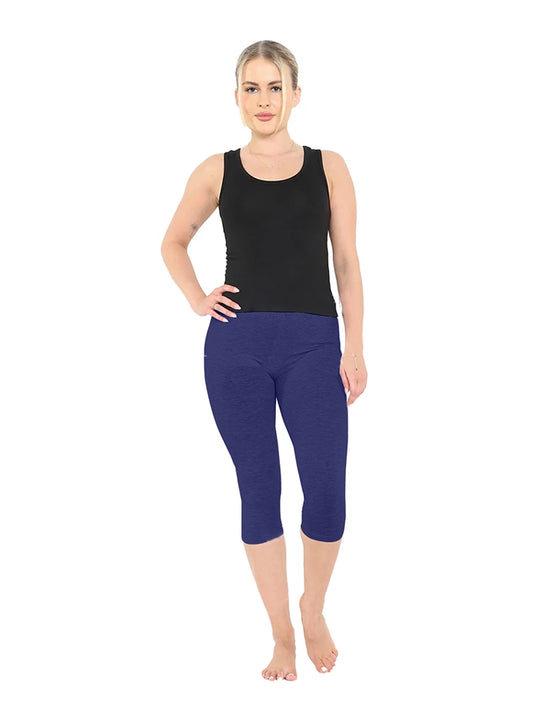 Women 3/4 Length Cotton Leggings navy
