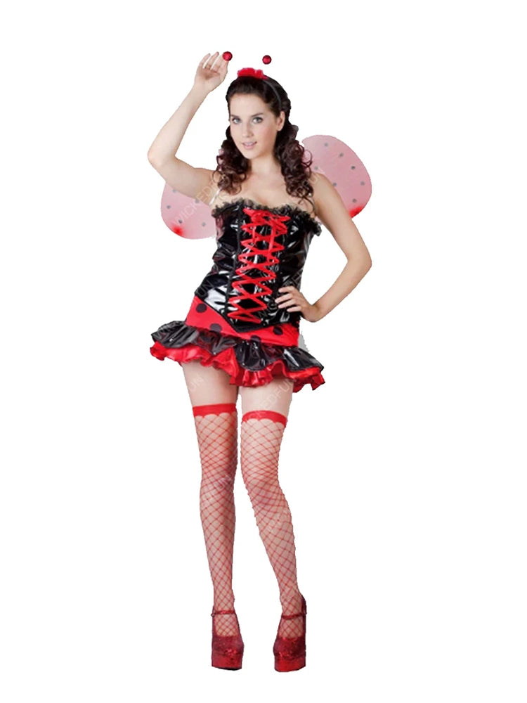 Women’s 4Pcs Party Ladybird Costume